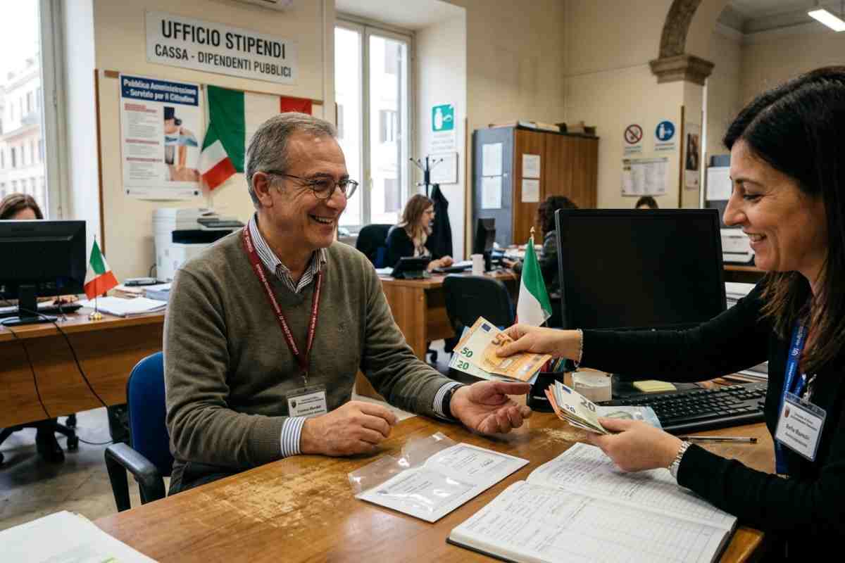 dipendente pubblico italiano che riceve stipendio 