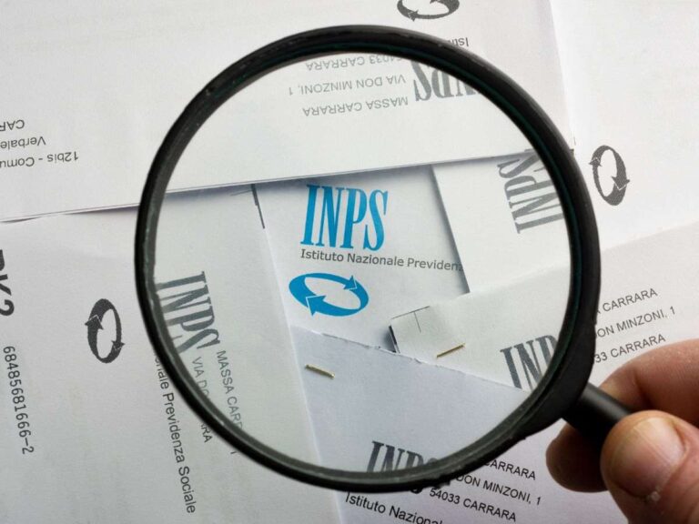 logo inps con lente ingrandimento