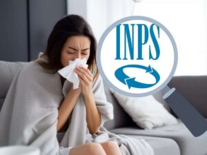 donna malata e logo inps