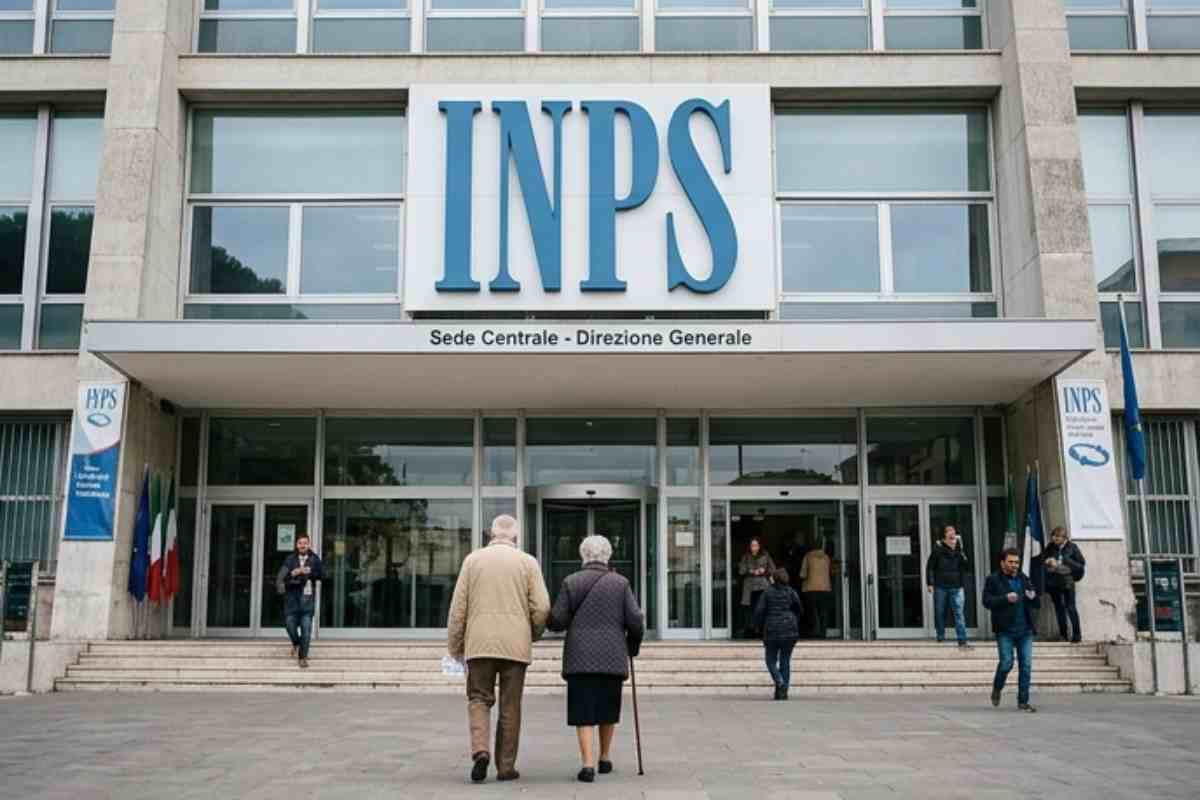 pensionati vanno verso la sede inps